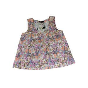 NWT Tibi Women's Print Scoop Neck Colorful Casual Blouse - 2